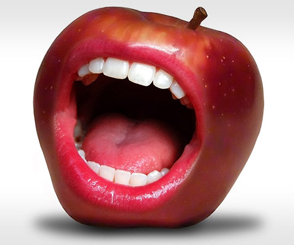 Apple with teeth!