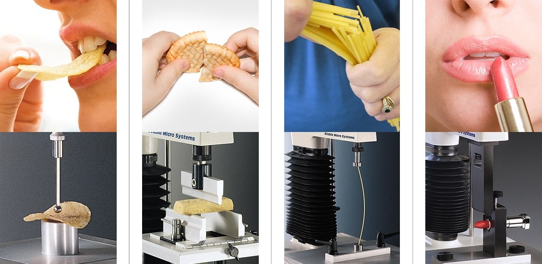 Examples of fracture/bend tests using various attachments and probes