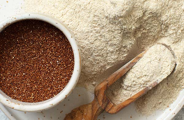 Teff in flour and grain form