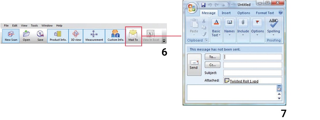 Typical software screens