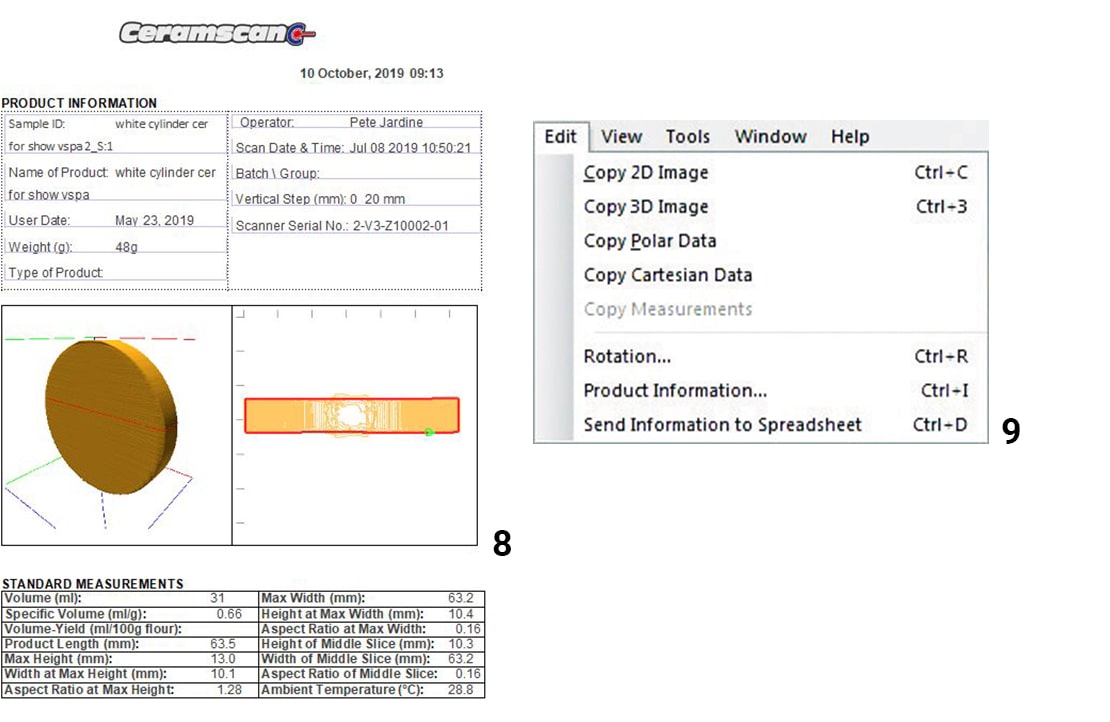 Typical software screens