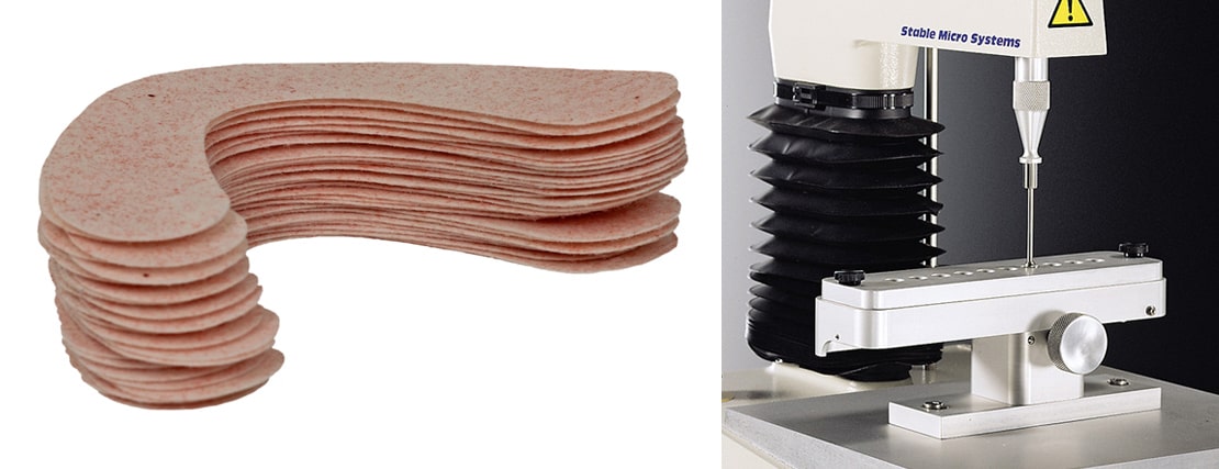 Typical Adhesive test on a Texture Analyser