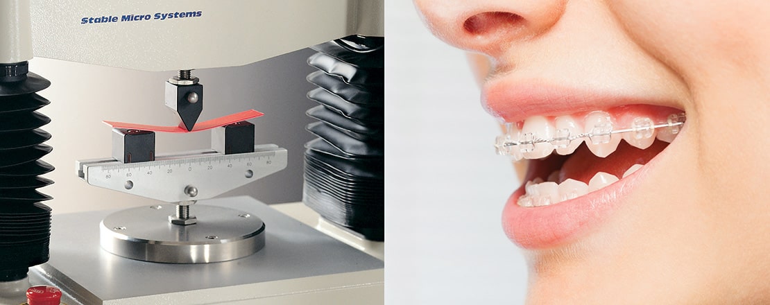 Typical Flexure test on a Texture Analyser