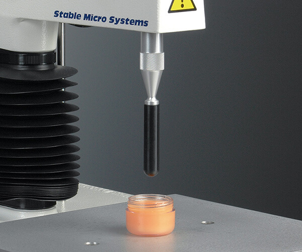Hemispherical probe test on cream