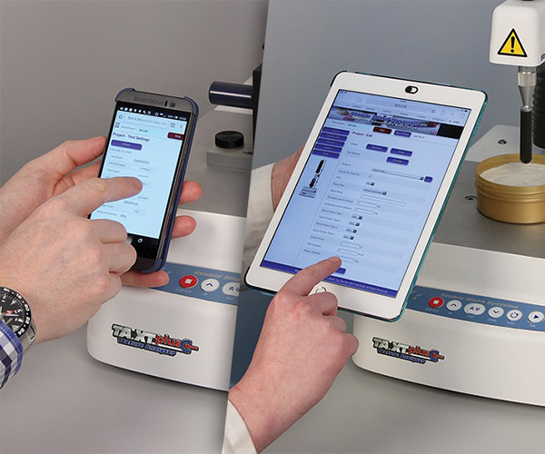 Phone and tablet operation of texture analyser