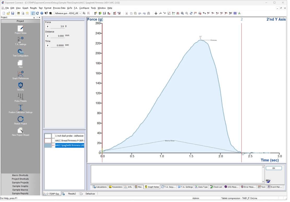 A typical view of Exponent Connect software